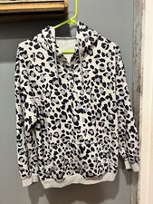 Womens Leopard Lightweight Hoodie Size Medium 