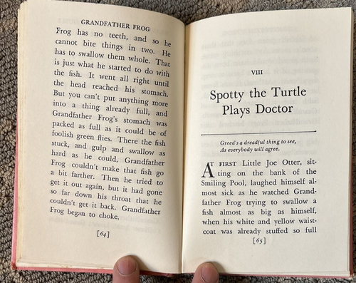 THE ADVENTURES OF GRANDFATHER FROG Thornton W Burgess Large Type Pink 1943 - Picture 5 of 12