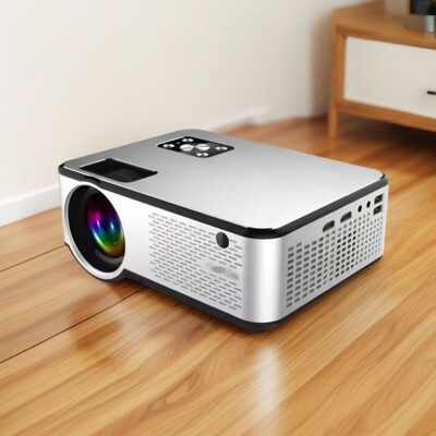 Giaomar 5G WiFi Projector Bluetooth Colorful 720P Full HD Projector White NIB