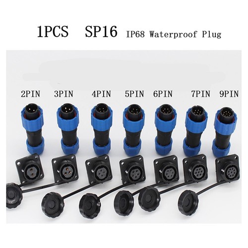 SP16 Square-Panel Mount IP68-Waterproof Plug + Socket Circular Connector 2-9pin - Picture 54 of 54