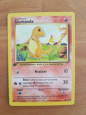 Pokemon Karte Glumanda 46/102 Basis 1. Edition Deutsch | eBay