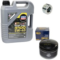 MotoröL Set 5W-40 5 Liter + ÖLfilter SM 101 + Schraube FüR Fiat Tipo Lancia 1.6