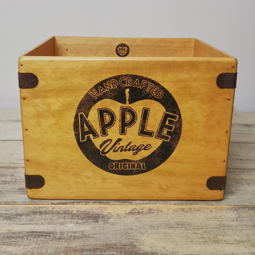 Apple Vintage Box Vintage Wooden Album Crate 12 Inch LP Vinyl