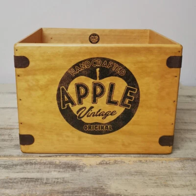 Apple Vintage Box Vintage Wooden Album Crate 12 Inch LP Vinyl Beatles Oasis Jam