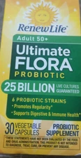 Renew Life Adult 50+ Probiotic, Ultimate Flora, 25 Billion, 30 Capsules 