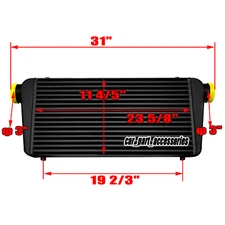 QUALITY 1000HP Aluminum Turbo Intercooler 3in (76mm) Inlet & Outlet