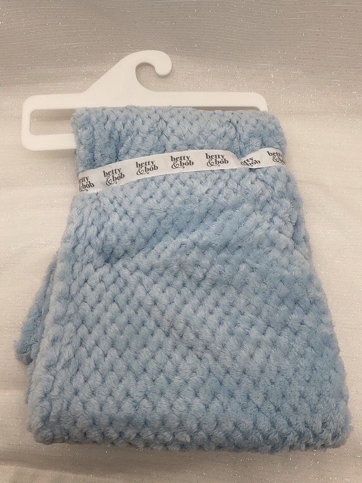 Betty & Bob Boys Blue Lion Waffle Weave Fleece Baby Blanket Security