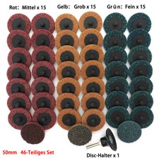 46 Stück 50mm Mini Fächerscheiben Schleifscheiben Stahl Metall Holz Schleifvlies