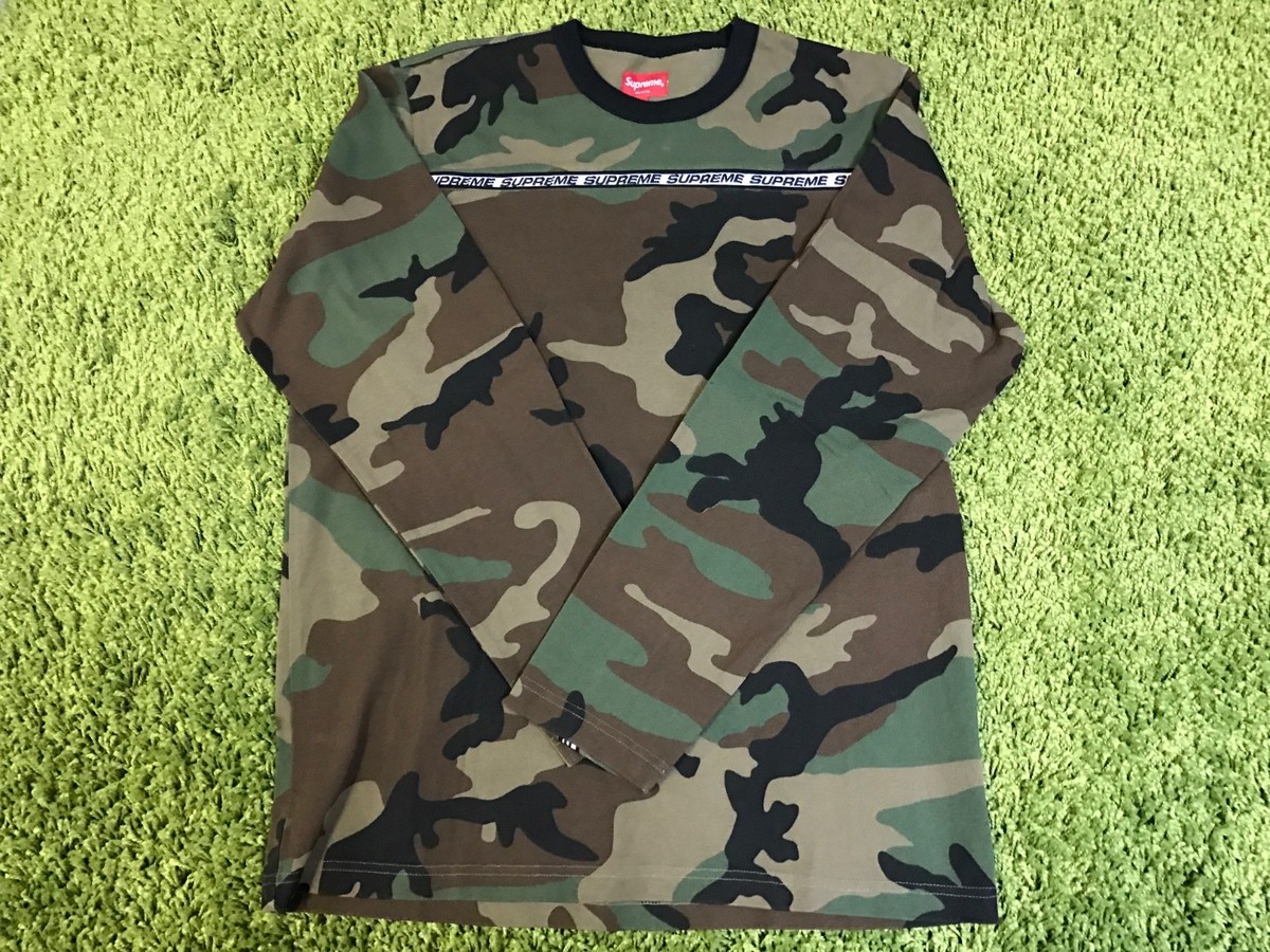 Supreme F/W 2017 Tape Stripe L/S Pique Top Size M Box Logo Supreme F/W 2017 Tape Stripe L/S Pique Top Size M Box Logo