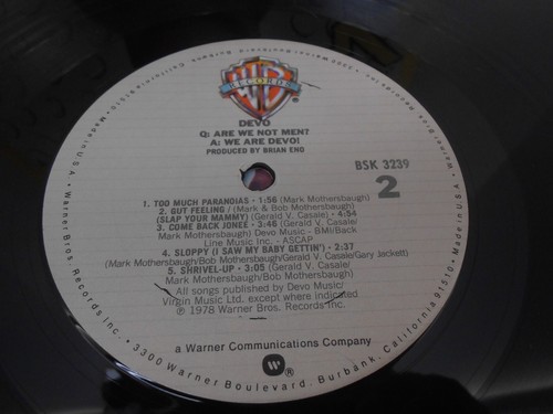 Devo Are We Not Men? We Are Devo 1978 Columbia House Promo LP BSK 3239 - Picture 14 of 14