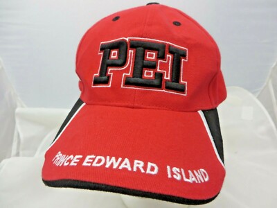 PEI Prince Edward Island baseball cap hat adjustable v Canada red 
