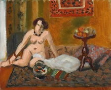 HENRI MATISSE Poster or Rolled Canvas Print " NU ACCROUPI DEVANT UN AQUARIUM"