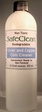 New! SafeClean Coin Cleaner for Silver and Copper Coins. 12 fl. ounces. 355 ml.