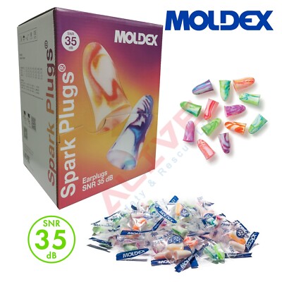 Box of 200 Pairs - Moldex 7800 Spark Earplugs Soft Foam Ear plugs - SNR 35 dB