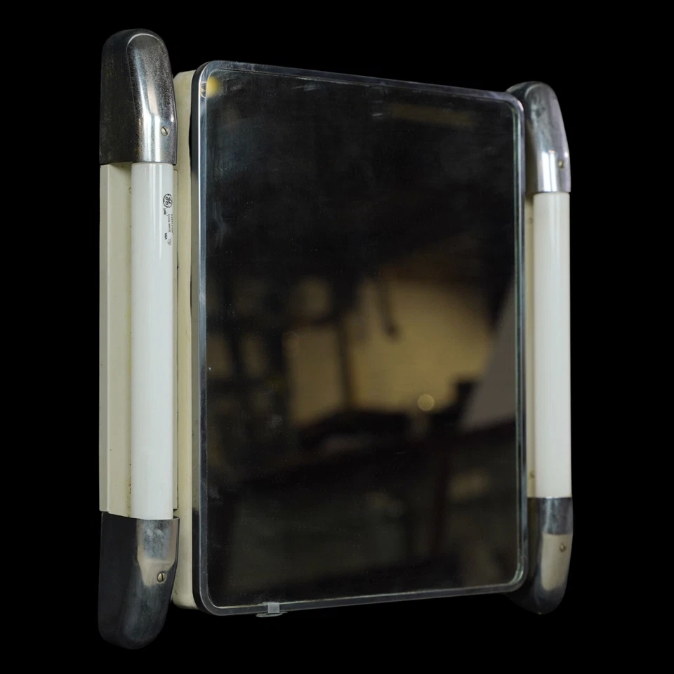 Botiquín Art Deco con espejo de acero ligero fluorescente Foto 2 de 4