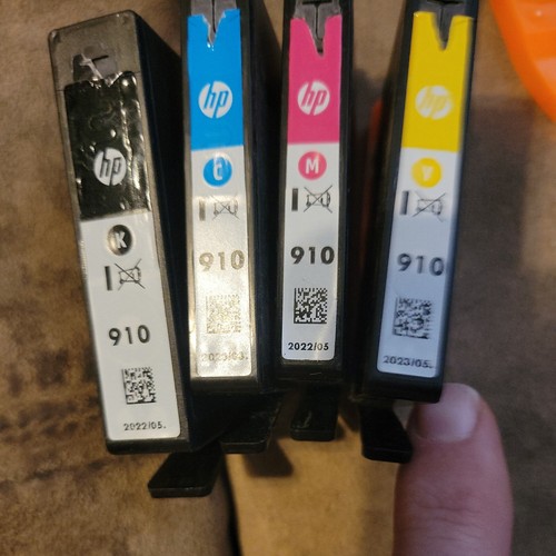 OEM ORIGINAL HP 910 B/C/M/Y TINTENPATRONEN 4ER-PACK GEBRAUCHT Ablauf 2021-23, 3 SETS $ 0 VERSAND - Bild 2 von 4