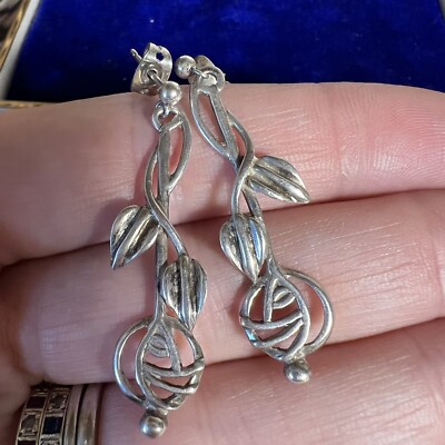 Vintage schottisches Silber Rennie Mcintosh Design Carrick Ohrhänger Ohrhänger