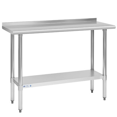Hally Stainless Steel Table for Prep & Work 18 X 48 Inches, NSF Commercial Heavy