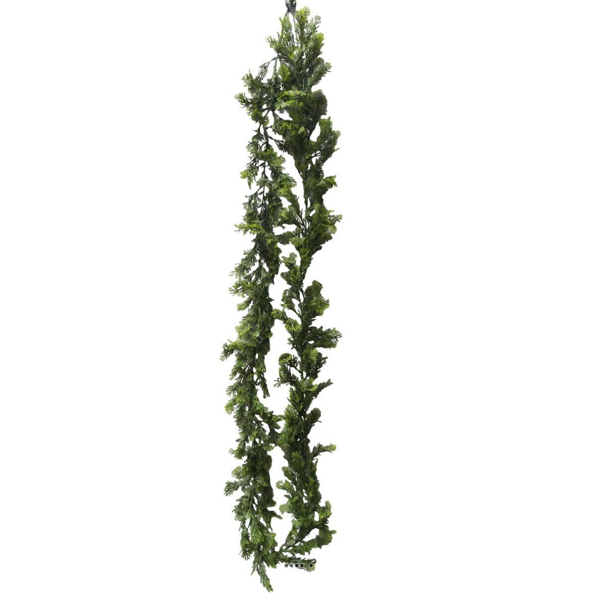 Guirlande de fougère orientale artificielle L 260 cm en plastique vert