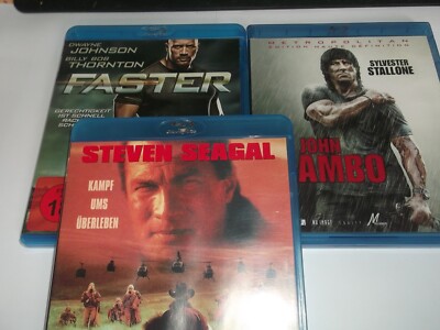 The Patriot + Faster + John Rambo - 3x Blu-ray FSK18 - Seagal, Johnson      L247
