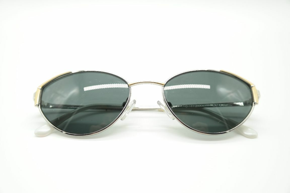 Lunettes De Soleil Vintage Nigura 9640 - Bleu Argent, Forme Ovale, Acétate