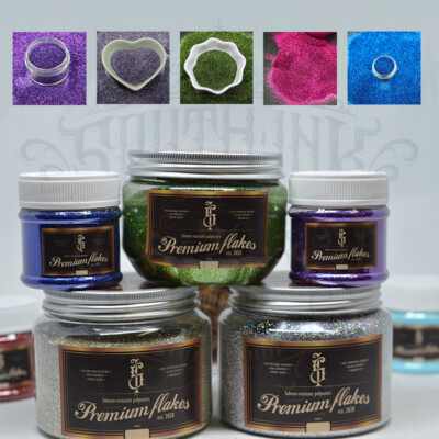 Metal Flakes, Glitter, Glitzer Pulver für Epoxy- Nagel- u. Karosserie Lack