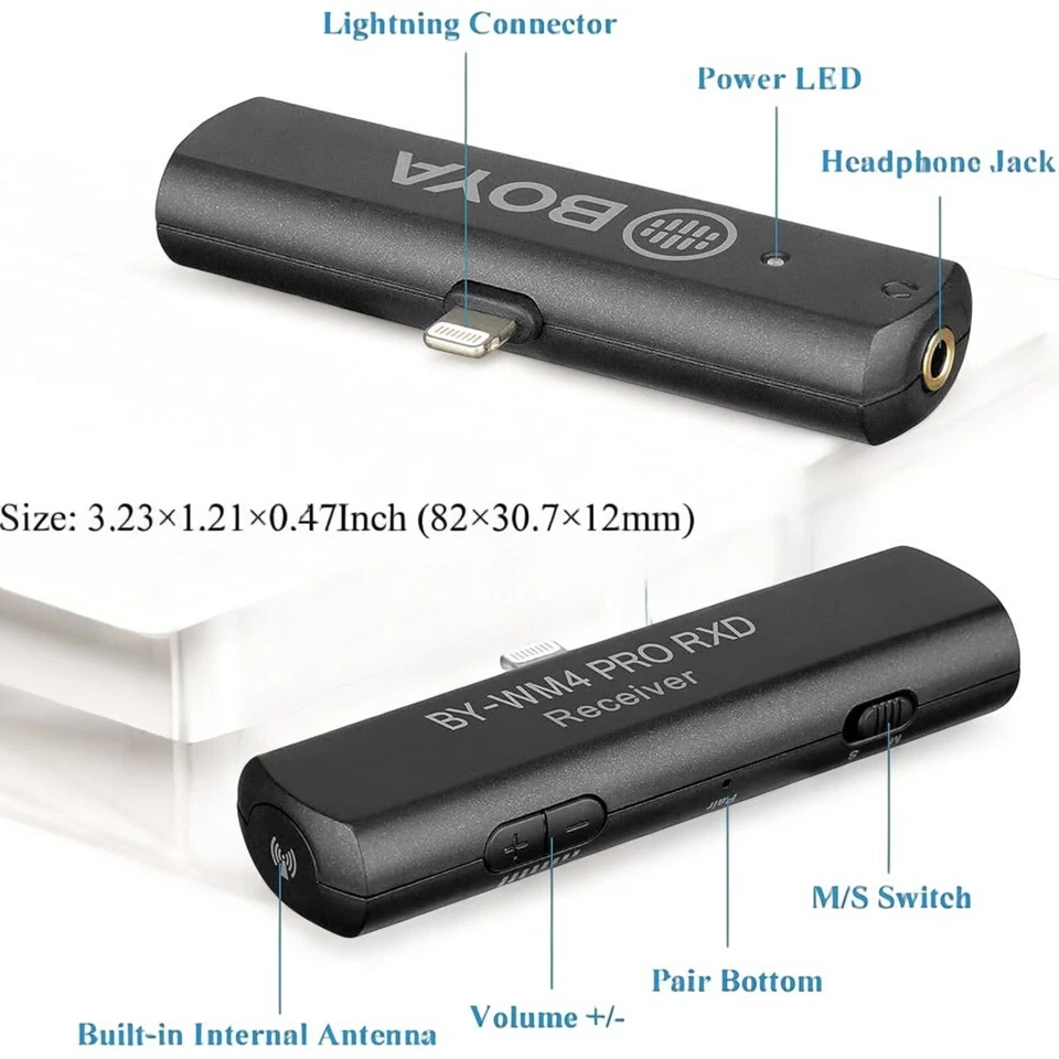 Phone Recording Microphone Boya BY-WM4 Pro Kit 2.4GHz Wireless Transmission Gift - Image 2 of 4