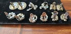 Vtg Lot Of 6  Clip On Earrings Rhinestones Lt Blue Clear Faux Cameo Silver Tone  — photo 10