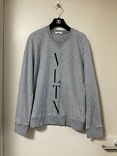 VALENTINO Vertical Logo Rare Valentino Sweatshirt Trainer Gray
