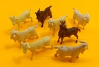Job Lot of Vintage Plastic 1:32 Farm Animals - 8 Goats - Marx?