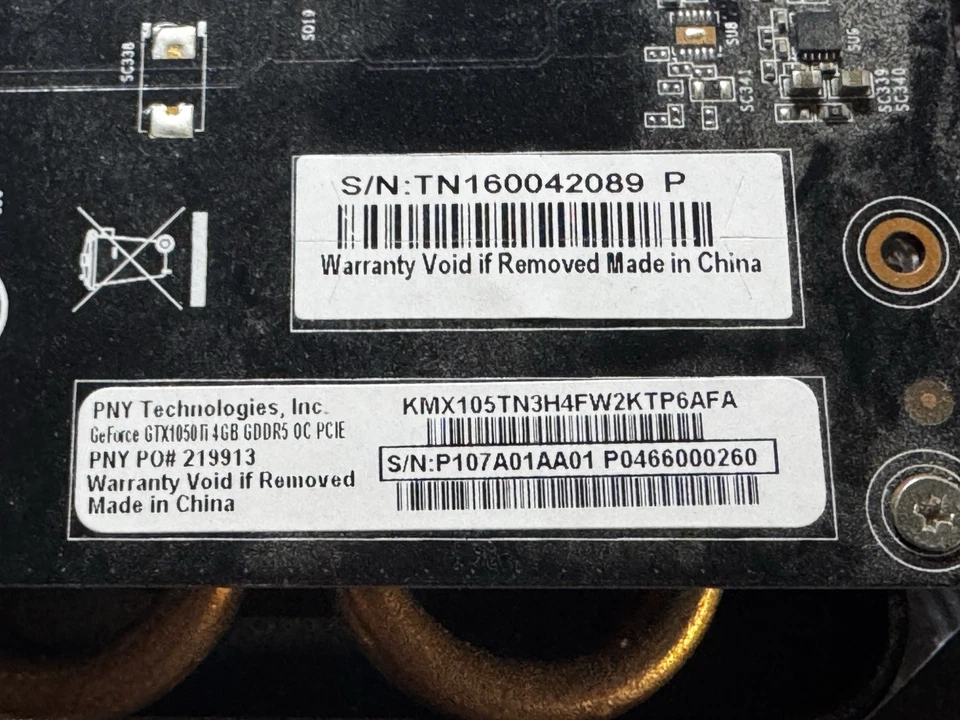 PNY NVIDIA GeForce XLR8 GTX1050Ti Gaming OC 4GB GDDR5 Video Graphics Card PCI-E - Image 3 of 4