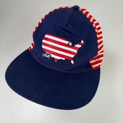 GERTEX USA Gestreifte Baseball Cap Verstellbar One Size Herren Navy Rot Weiß