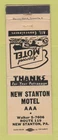 Matchbook Cover - New Stanton Motel PA