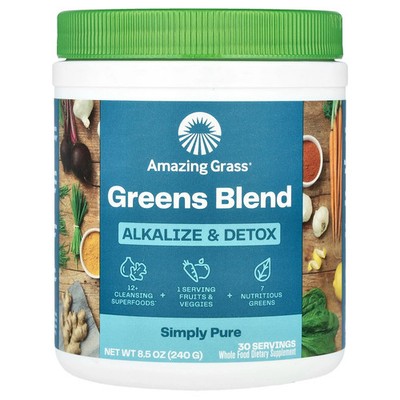 Amazing Grass Green Superfood Alkalize  Detox 8 5 oz 240 g Gluten-Free, Kosher,