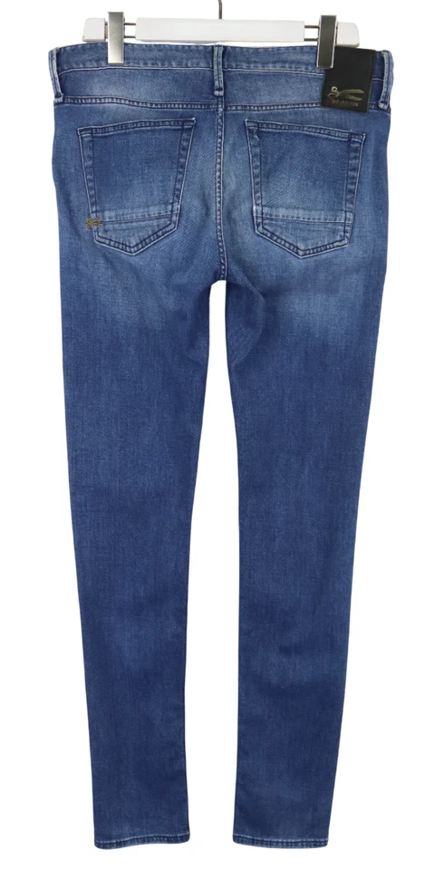 Pantalones de mezclilla DENHAM Bolt ajustados para hombre W34/L34 azul desteñido bigotes botón elástico Foto 2 de 4
