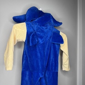 Sonic the Hedgehog Plush Costume Jumpsuit | Kids XS Hooded Character Outfit EUC