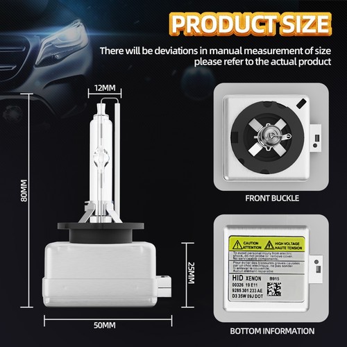D3S BULB X2 35W 6000K XENON BULBS HID MERC BMW FORD JEEP PAIR FACTORY FIT - Picture 5 of 7