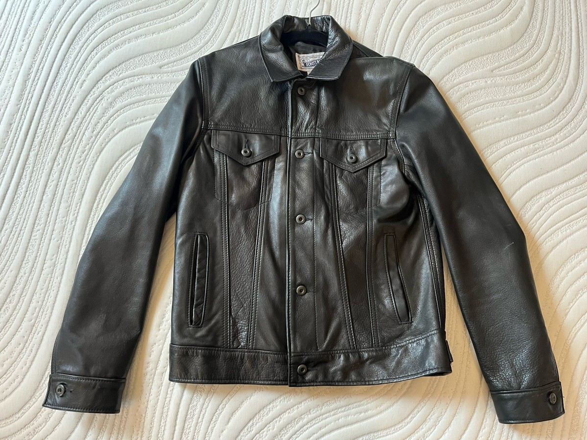 Schott Bros Mens Classic Leather Trucker Jacket | eBay