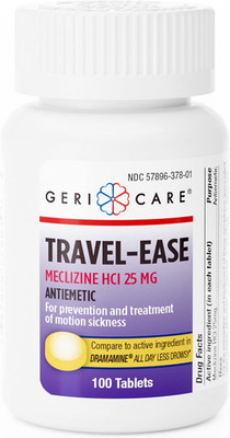 Gericare Meclizine HCI 25Mg Antiemetic Travel-Ease Tablets, Prevents and Treats