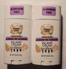 2x Power Stick Limited Edition ISLAND CRUSH Aluminum Free Deodorant 2.25 oz.