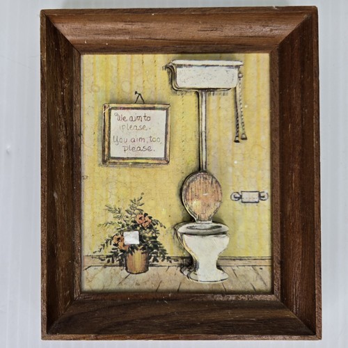 Targa da parete bagno 3D Sammy Bowen Artmark 1974 divertente retrò decorazione umorismo toilette - Foto 6 di 15