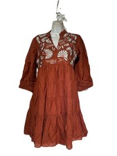 Anthropologie Samant Chauhan Apolline Embroidered Tunic Dress Women’s Size M
