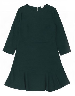 Gap Damen 3/4 Ärmel A-Linie Kleid UK 10 Small grün Viskose EF25