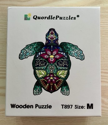QuordlePuzzles T897 Size M Wooden Animal Sea Turtle Puzzle