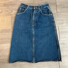 Vintage 90s PS Gitano Knee Length Medium Wash Denim Skirt Western Size XS
