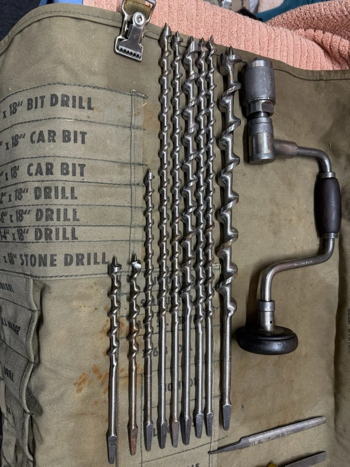 "Kit de herramientas vintage Bell System Linemans y taladro de apoyo manual North Bros 2101-10""" Foto 4 de 4