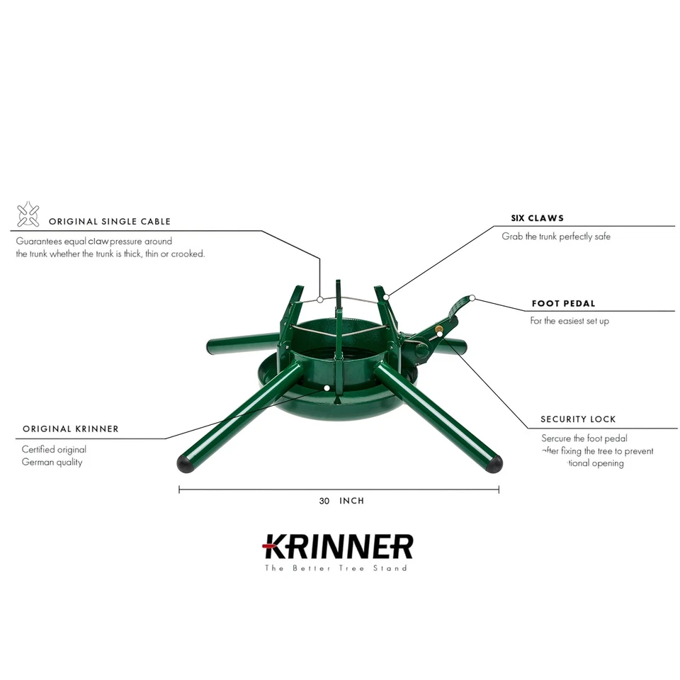 KRINNER Tree Genie Christmas Tree Stand, Steel - Pedal Setup for 15ft Trees - Image 4 of 4
