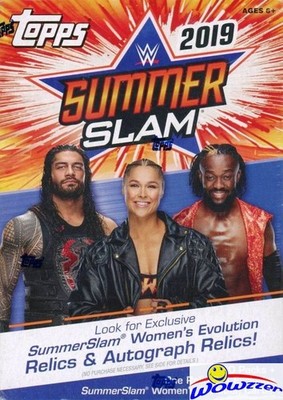 2019 Topps WWE Wrestling SummerSlam EXCLUSIVE HUGE Factory Sealed Blaster Box! 