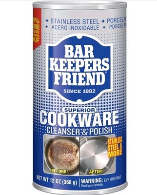 Bar Keeper's Friend Cookware Cleaner Polish 12 oz Pack of 2 for Stainless Steel
