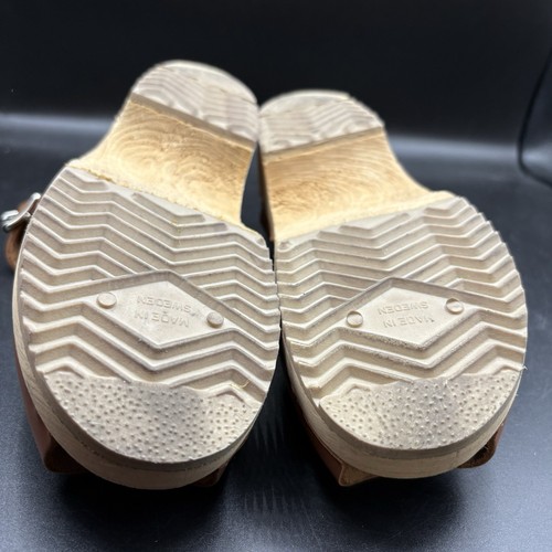 Mia Sofia Leder Clogs Größe EU 37 US 6 Braun Anatomisk Swedish Clog Sandalen - Bild 10 von 14